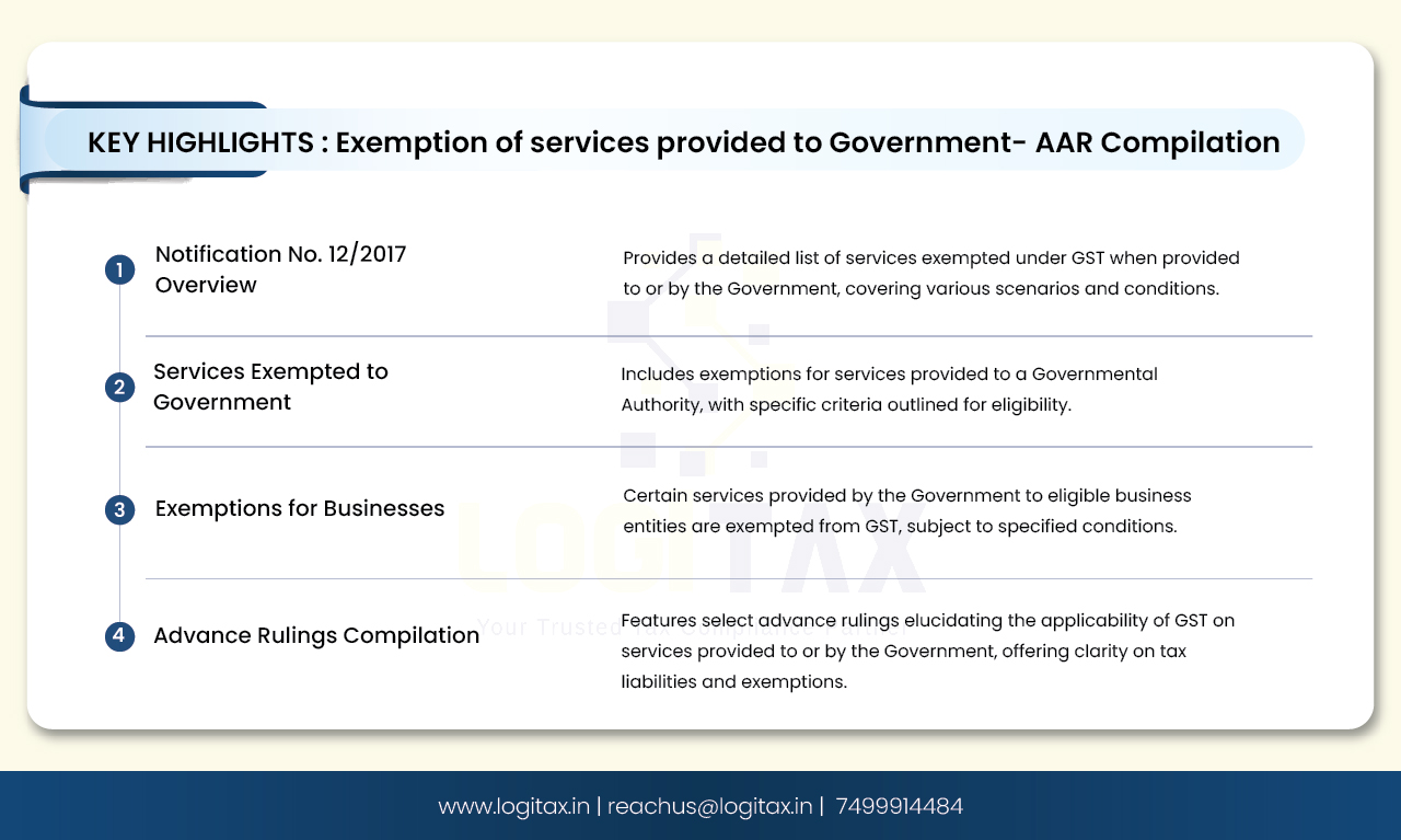 Exemption of services provided to Government- AAR Compilation