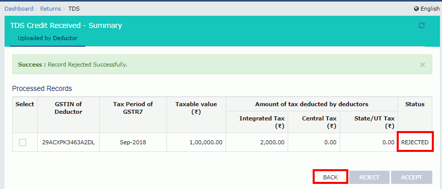 Filing GST form TDS and Credit received image 10