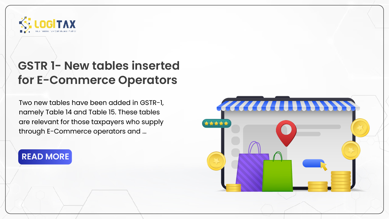 GSTR 1- New tables inserted for E-Commerce Operators