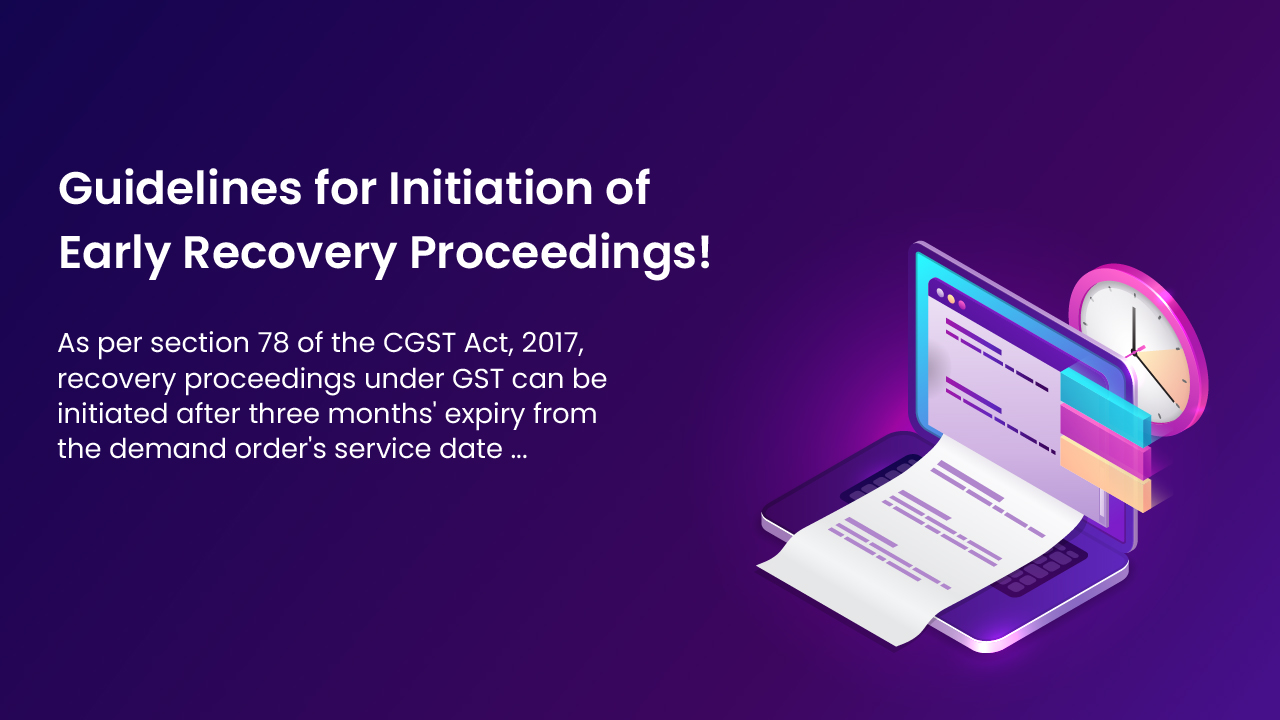 Guidelines for Initiation of Early Recovery Proceedings!