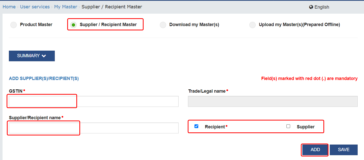 How to use the My masters option in GST login?