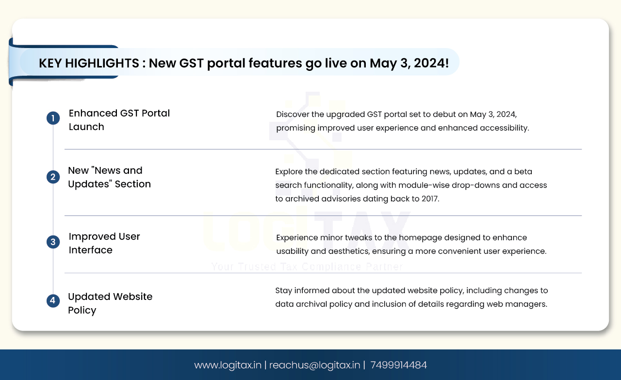 New GST portal features go live on May 3, 2024!